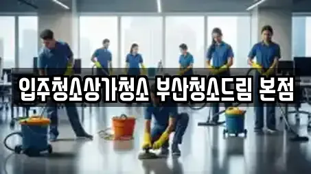입주청소상가청소 부산청소드림 본점