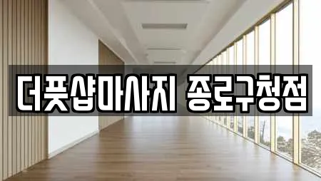 더풋샵마사지 종로구청점