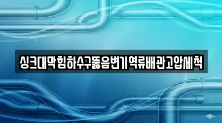 싱크대막힘하수구뚫음변기역류배관고압세척