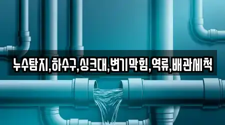 누수탐지,하수구,싱크대,변기막힘,역류,배관세척