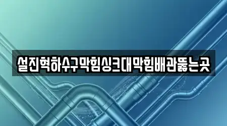 설진혁하수구막힘싱크대막힘배관뚫는곳